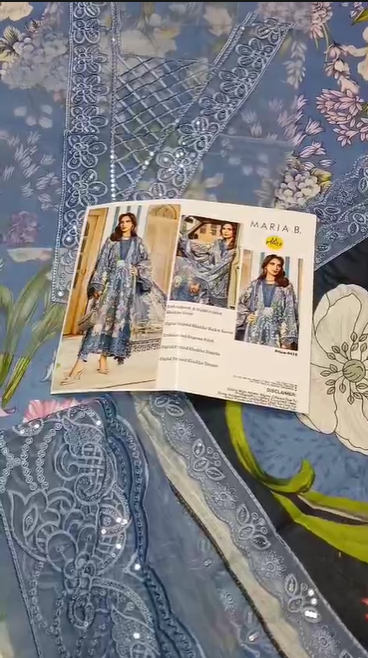 Maria B Khaddar 3pc with patches ready to wear duppta