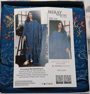 Embroidered Lawn Karandi 3pc