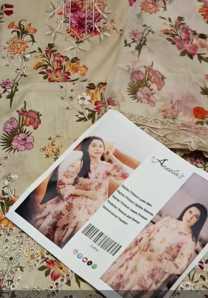 Aneel's Chikankari Embroidered Lawn 3PC