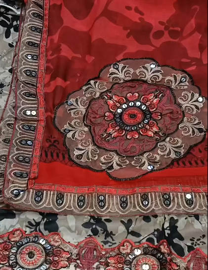 Maria.b Lawn 3PC Article shirt,sleeves&patch  digital printed & Embroidered dupatta pure