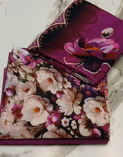 Alkaram Digital printed Lawn 3PC Article with Lawn Dupatta