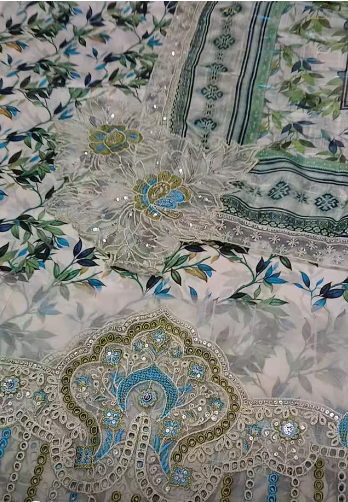 Bin Saeed 3pc Lawn article with patches