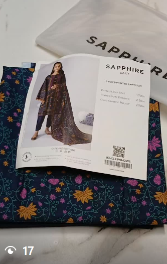 Sapphire 3pcs lawn suit