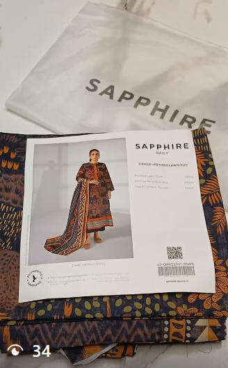 Sapphire 3pcs lawn suit