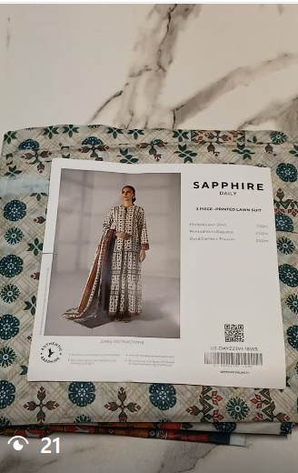 Sapphire 3pcs lawn suit