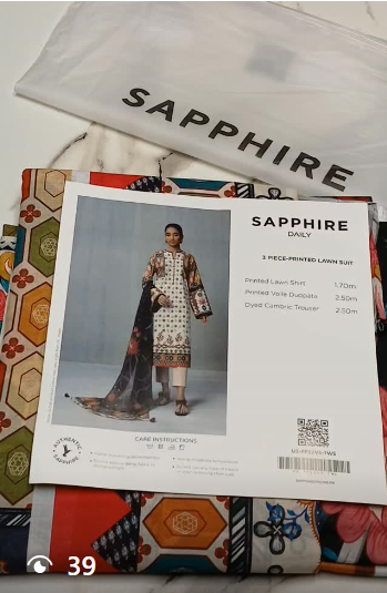 Sapphire Print 3pc Lawn Suit