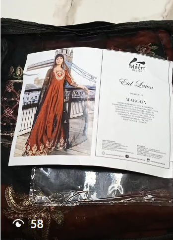 meem Eid Lawn 3pc Luxury Suit