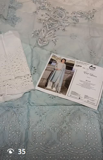 meem Eid Lawn 3pc Luxury Suit