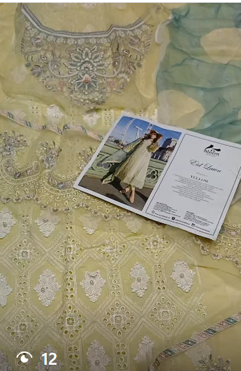 meem Eid Lawn 3pc Luxury Suit