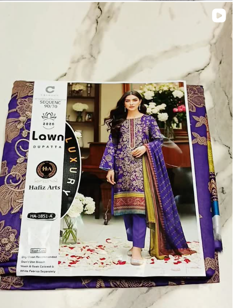 crimson 3pcs lawn suit