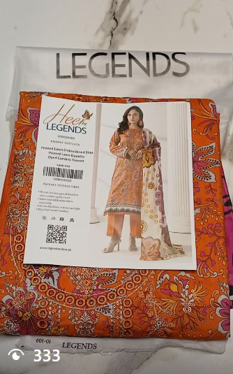 Heer by Legend 3pcs lawn suit