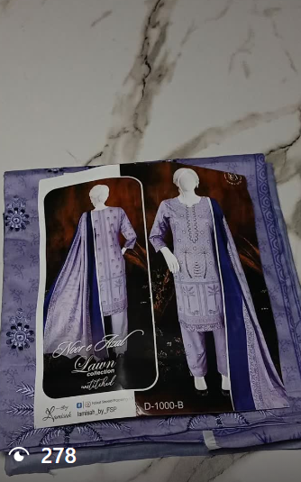 Noor E Azal 3pcs lawn suit