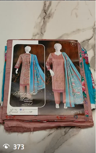 NOOR E AZAL 3pcs lawn suit