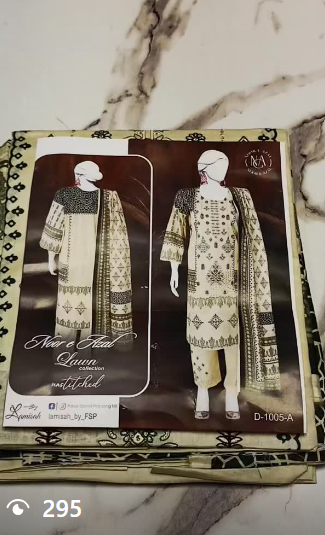 NOOR E AZAL 3pcs lawn suit