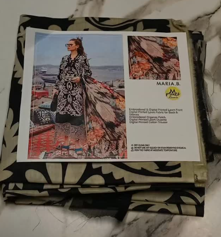 Maria.B Mprint 3pc Suits with chiffon dupatta