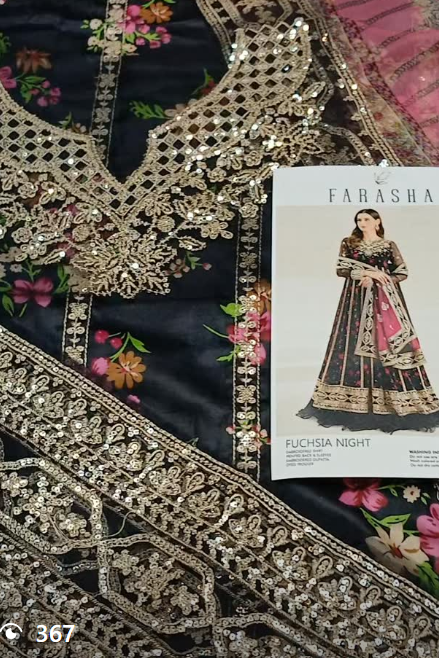 FARASHA 3pcs lawn suit
