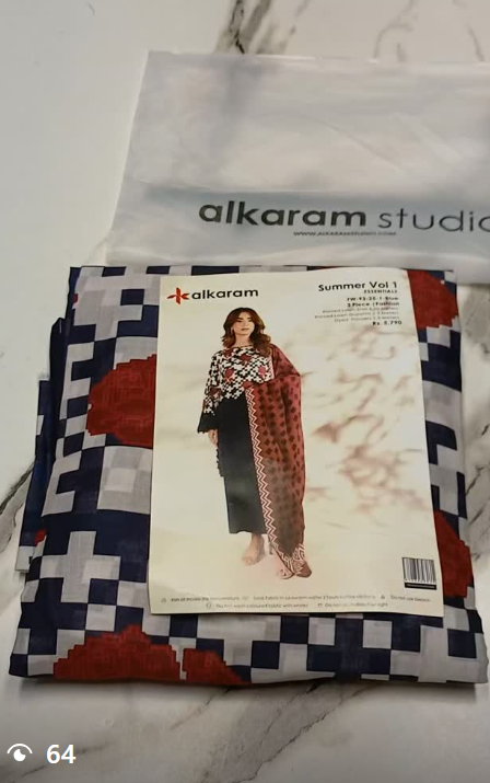 AL KARAM 3pcs lawn suit