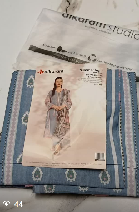 AL KARAM 3pcs lawn suit