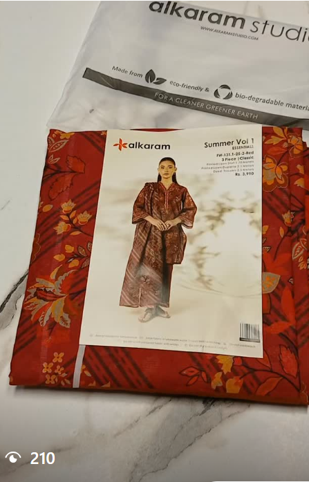 AL KARAM 3pcs lawn suit