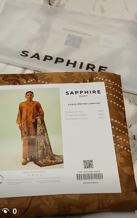 SAPPHIRE 3pcs lawn suit