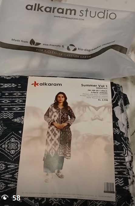 AL KARAM 3pcs lawn suit