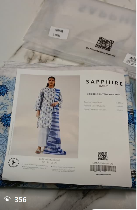 SAPPHIRE 3pcs lawn suit