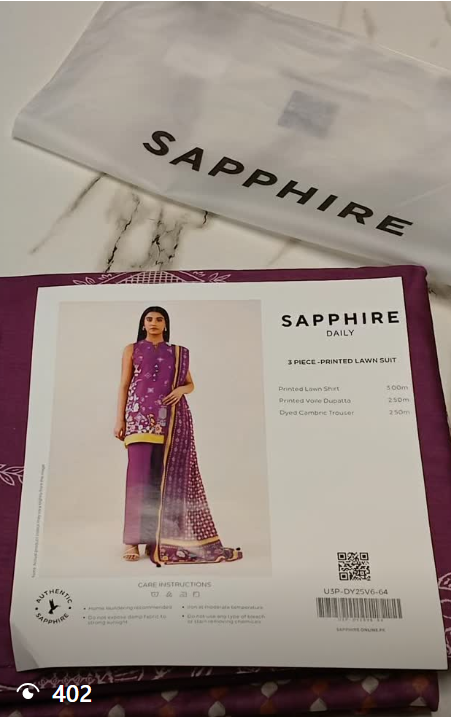 SAPPHIRE 3pcs lawn suit