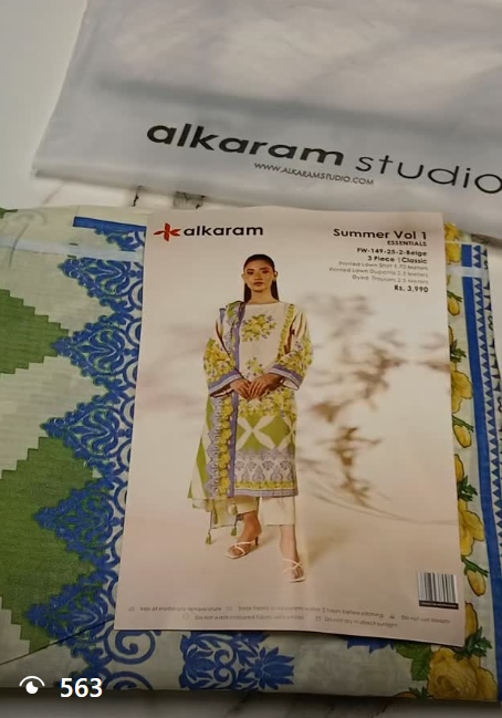 AL KARAM 3pcs lawn suit