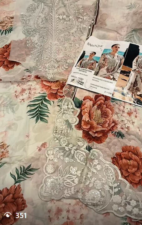 BAROQUE 3pcs lawn suit