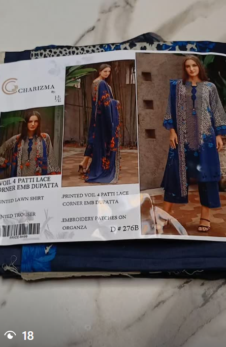 CHARIZMA 3pcs lawn suit