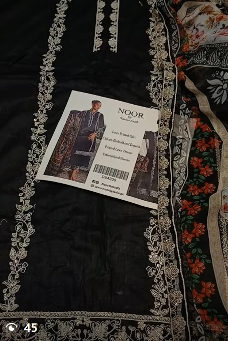 NOOR BY SADIA ASAD 3pcs lawn suit
