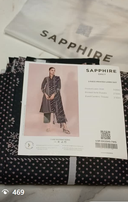 SAPPHIRE 3pcs lawn suit