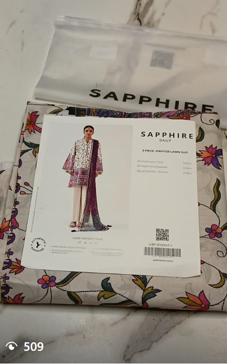 SAPPHIRE 3pcs lawn suit