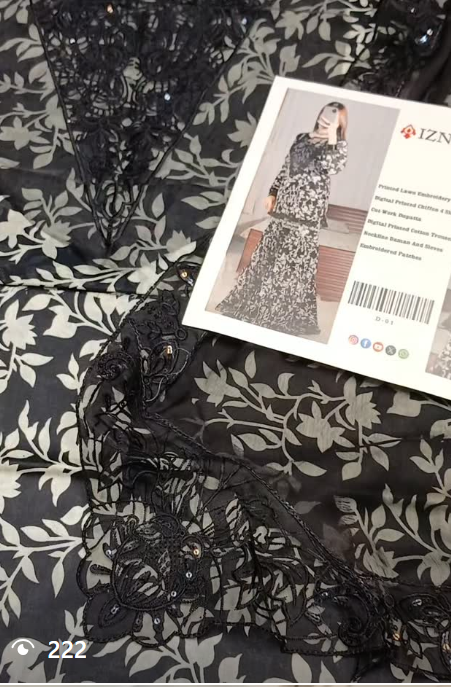 IZNIK 3pcs lawn suit