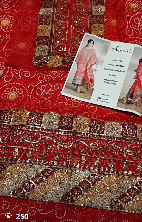 ANEELA'S 3pcs lawn suit