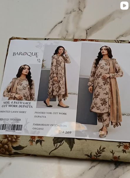 3pcs lawn suit