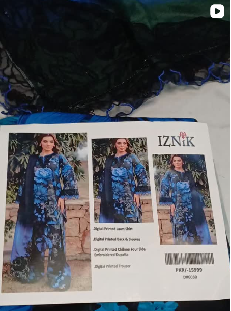 IZNIK 3pcs lawn suit