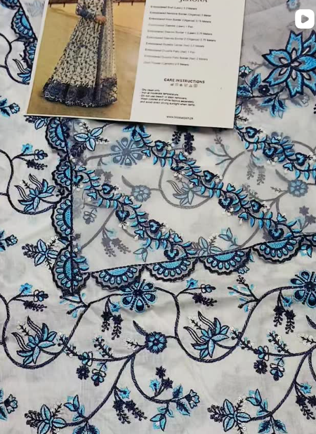 3PCS EMBROIDED LAWN SUIT