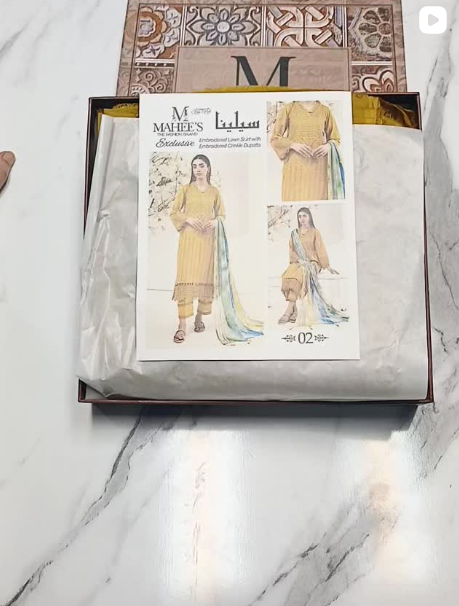 SALEENA &MAHEES 3PCS LAWN SUIT