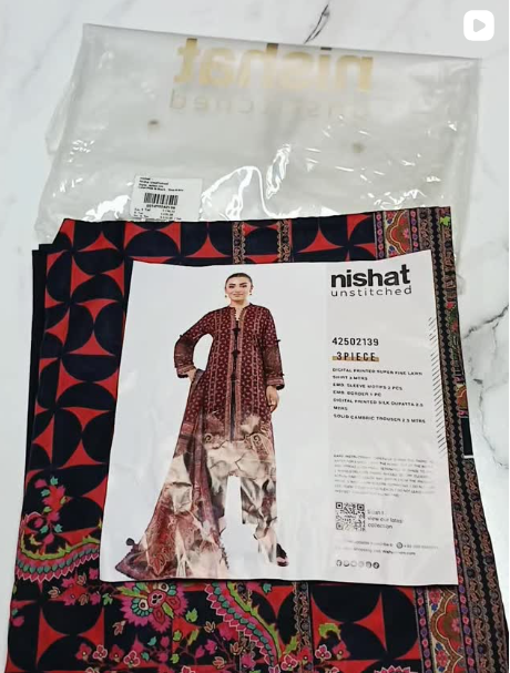 NISHAT 3PCS LAWN SUIT