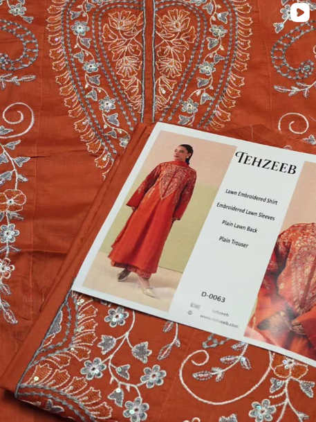 TEHZEEB 2PCS LAWN SUIT
