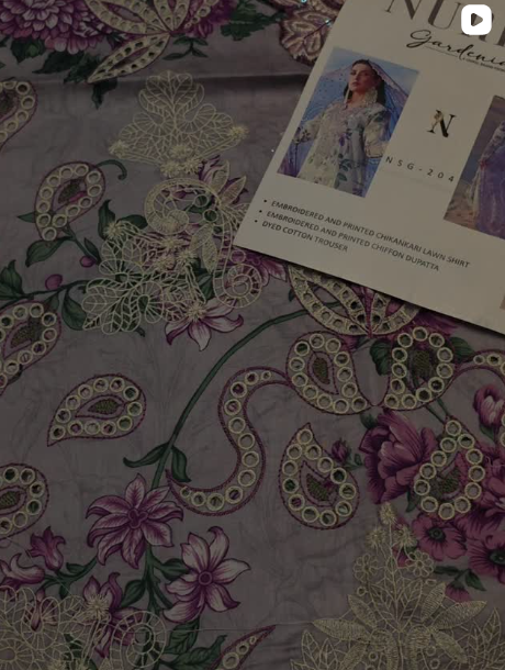 3PCS EMBROIDED LAWN SUIT
