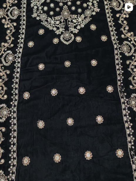 3PC VELVET EMBROIDED DRESS