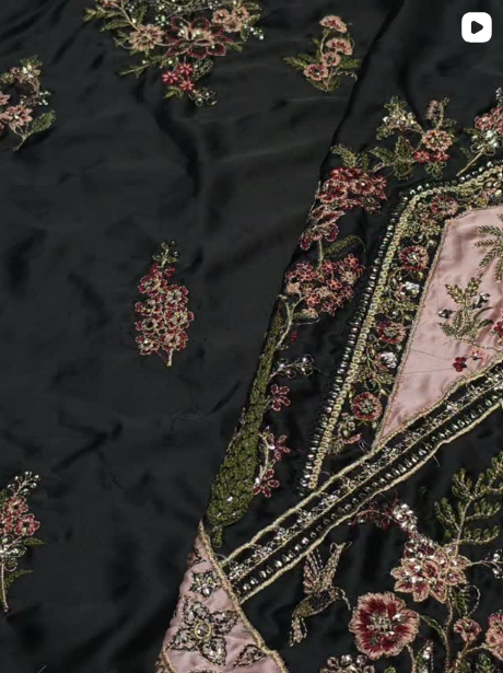 2PC EMBROIDED SILK DRESS