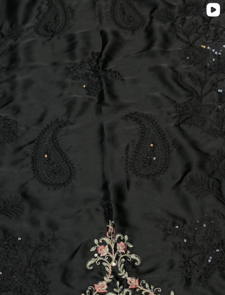2PC EMBROIDED SILK DRESS