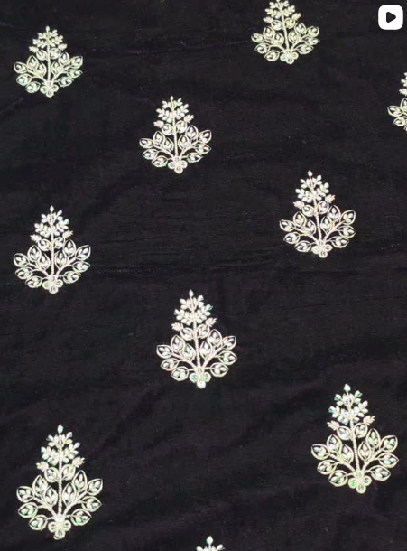 2PC VELVET EMBROIDED DRESS