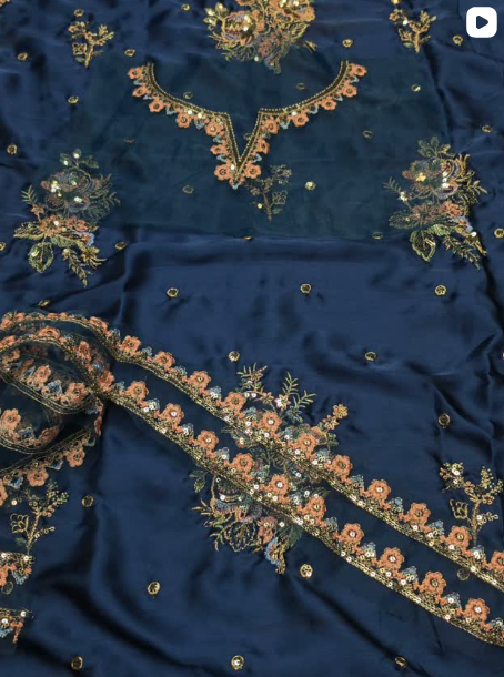 2PC SILK EMBROIDED DRESS