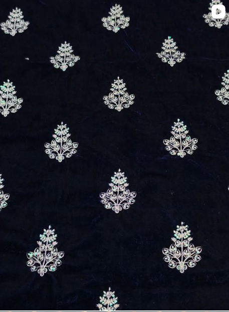 2PC VELVET EMBROIDED DRESS