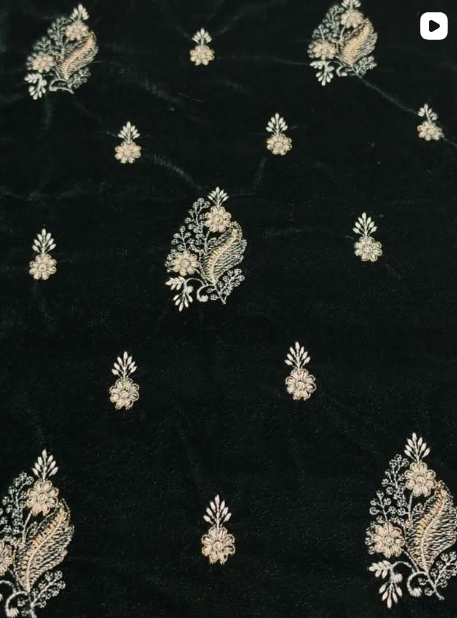 2PC VELVET EMBROIDED DRESS