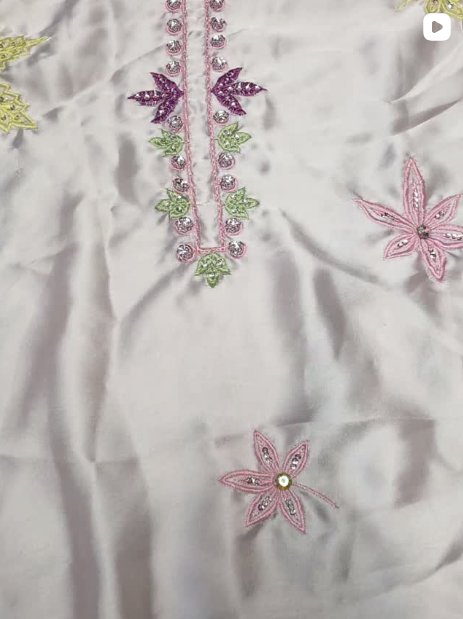 2PC SILK EMBROIDED DRESS